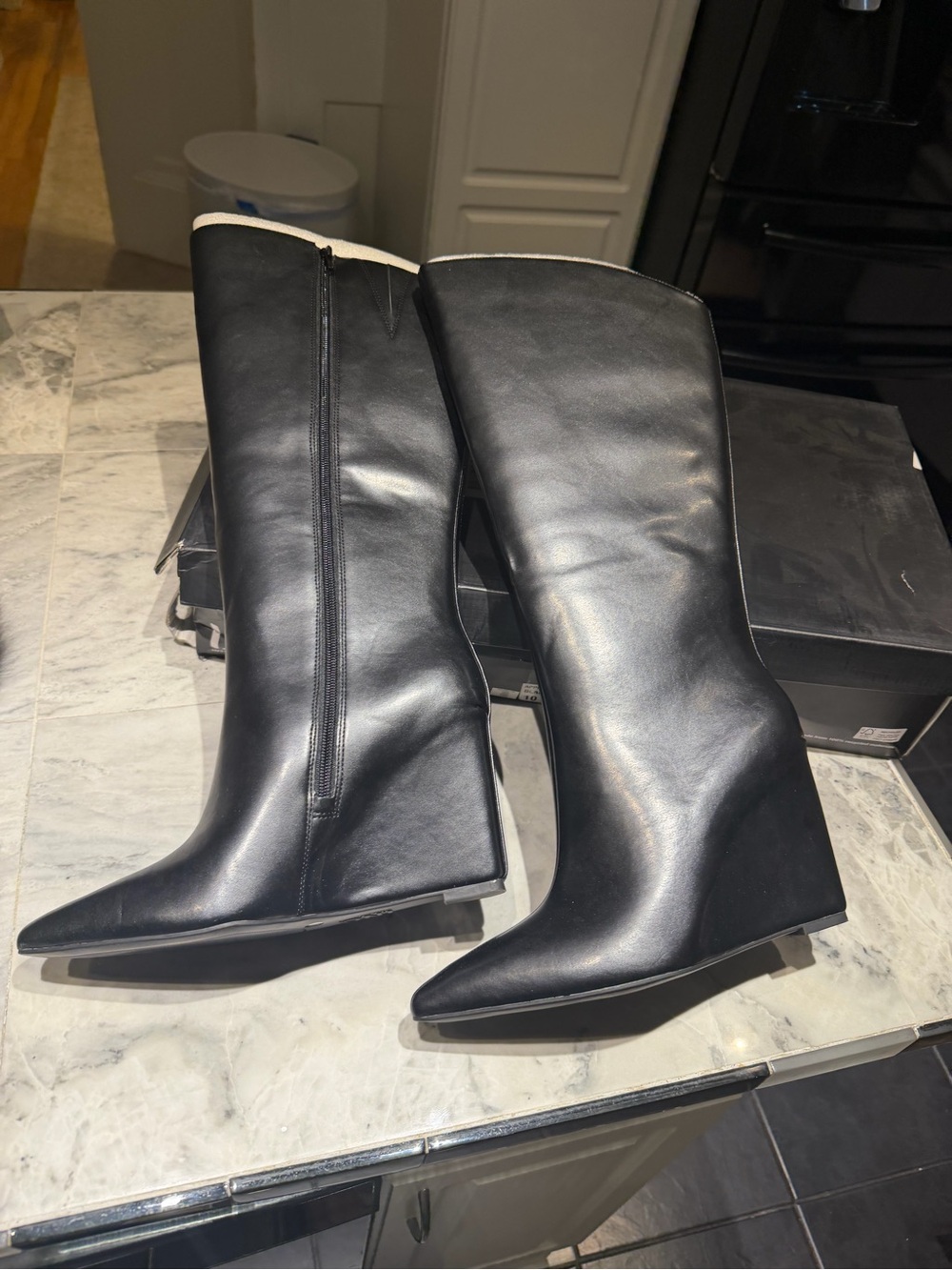 INC International Concepts Black Over-the-Knee Pointed Toe Boots women 10 m - Picture 8 of 8